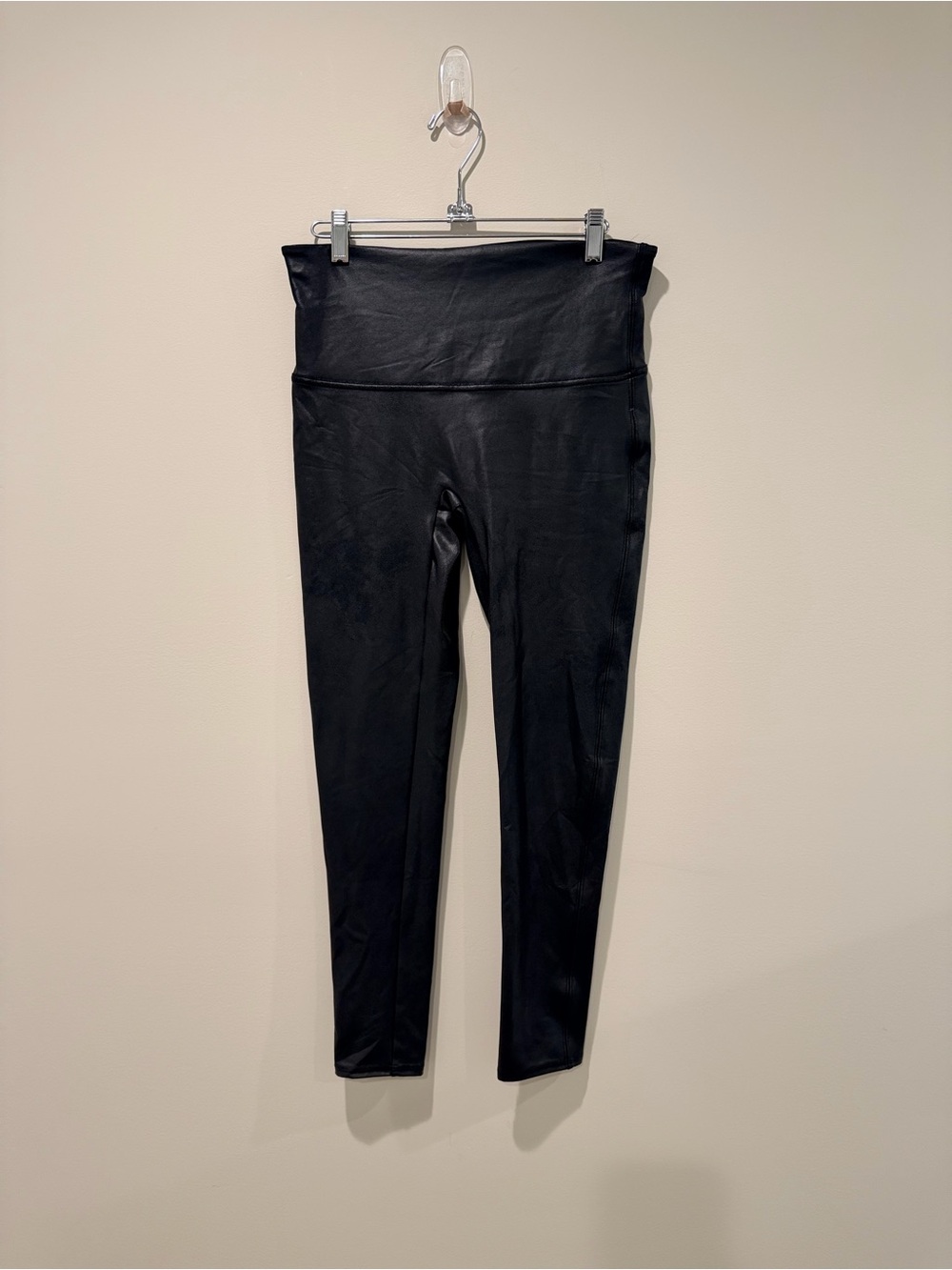 SPANX High-Waist Shiney Black Shaping Leggings Size XL